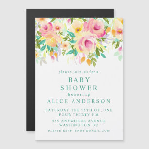 MAGNET Watercolor Floral Baby Shower Invite