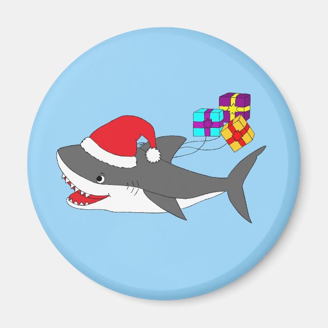 Magnet with a cute Holiday shark (Front)