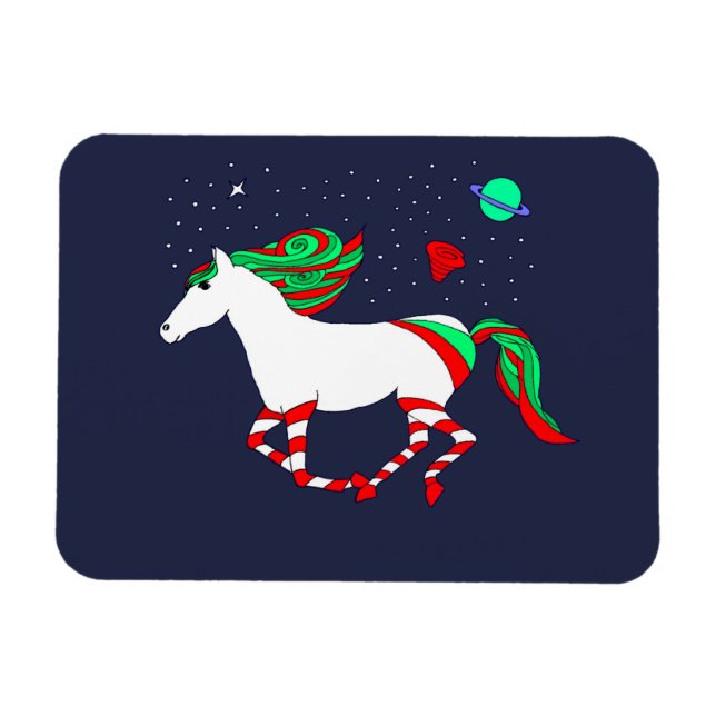 Magnet with a picture of Christmas horse (Horizontal)