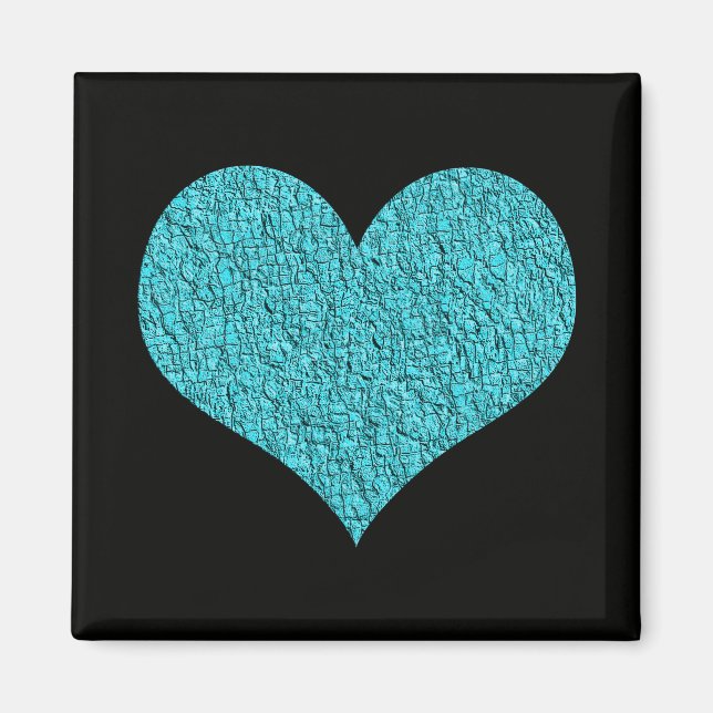 Magnet with blue texture heart (Front)