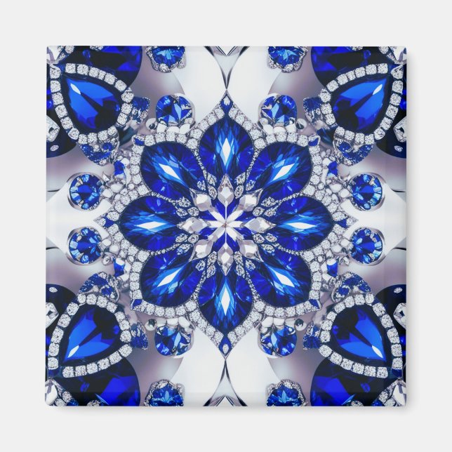 Magnet with Blue White Colors Design (Front)