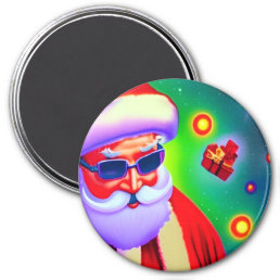 Magnet with bright image of Santa Claus