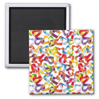 Magnet With Decorative Seamless With 3d Hearts Pat by Taniastore at Zazzle