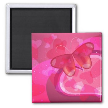 Magnet With Decorative Shining Valentine Butterfly by Taniastore at Zazzle