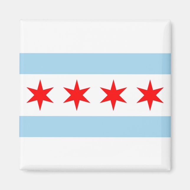 Magnet with Flag of Chicago, Illinois State - USA (Front)