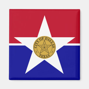 Magnet with Flag of Dallas, Texas, USA
