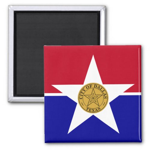 Magnet with Flag of Dallas Texas USA