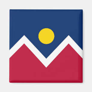Magnet with Flag of Denver, Colorado State - USA