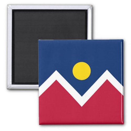 Magnet with Flag of Denver Colorado State _ USA