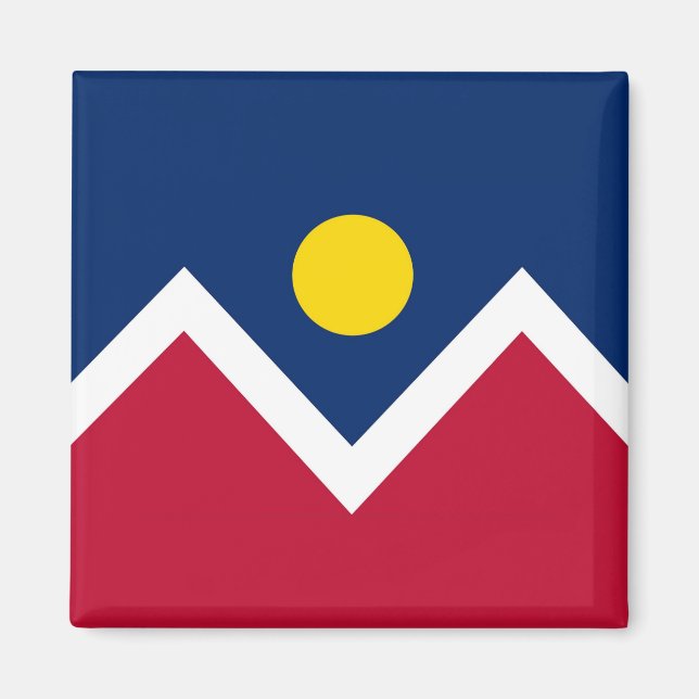Magnet with Flag of Denver, Colorado State - USA (Front)