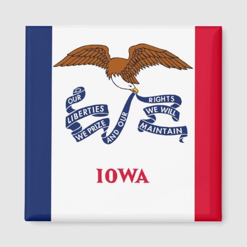 Magnet with Flag of  Iowa State _ USA