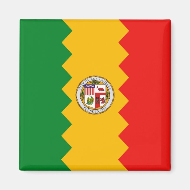 Magnet with Flag of Los Angeles, California (Front)