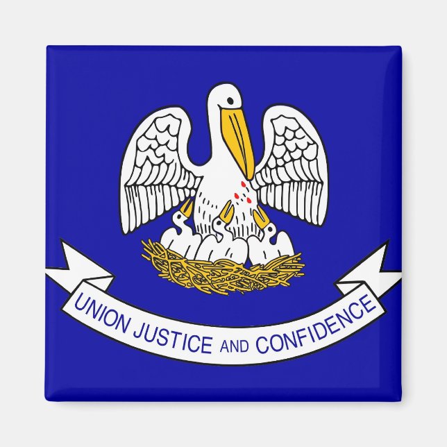 Magnet with Flag of Louisiana State - USA (Front)