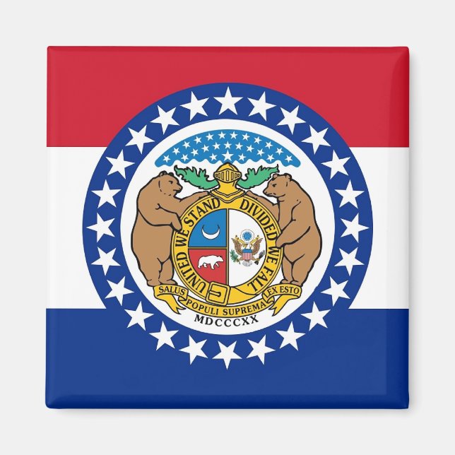 Magnet with Flag of Missouri State - USA (Front)