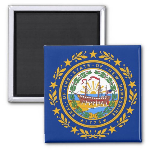 Magnet with Flag of  New Hampshire State _ USA