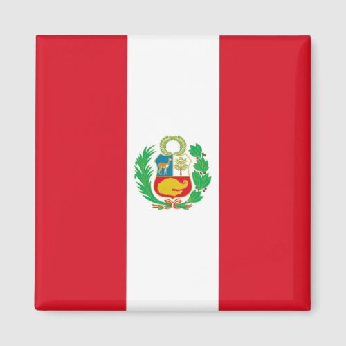 Magnet with Flag of Peru