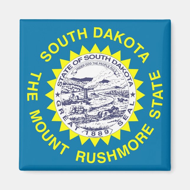 Magnet with Flag of South Dakota State - USA (Front)