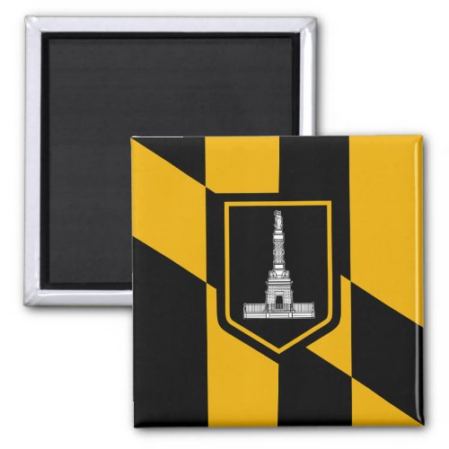 Magnet with Flag of the Baltimore Maryland USA