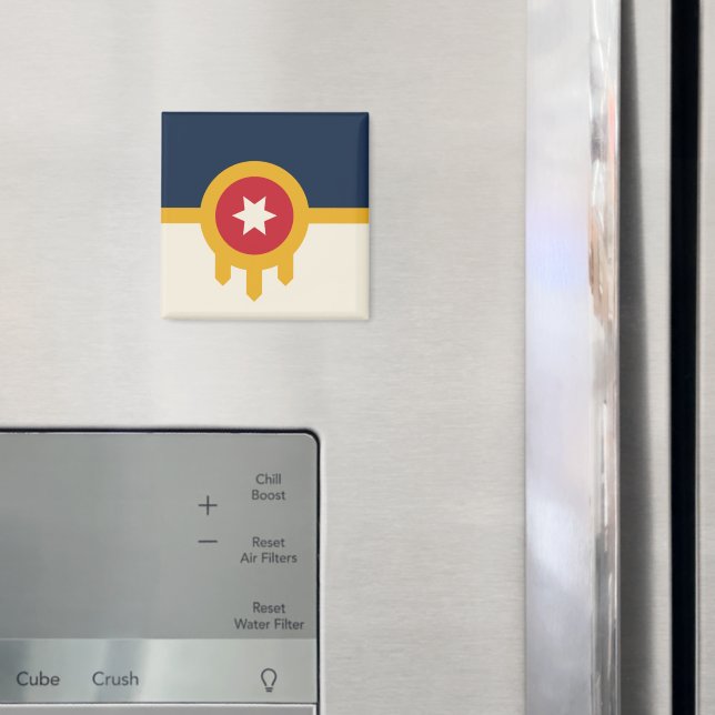 Magnet with Flag of Tulsa, Oklahoma (In Situ (Fridge))
