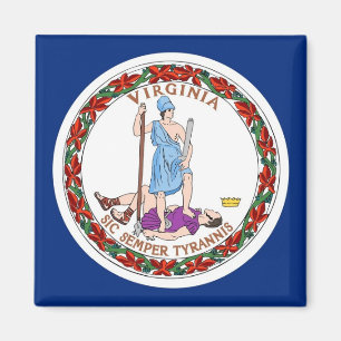 Magnet with Flag of Virginia State - USA