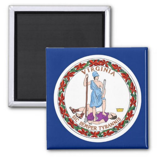 Magnet with Flag of Virginia State _ USA