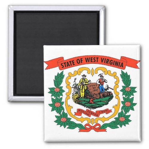 Magnet with Flag of West Virginia State _ USA