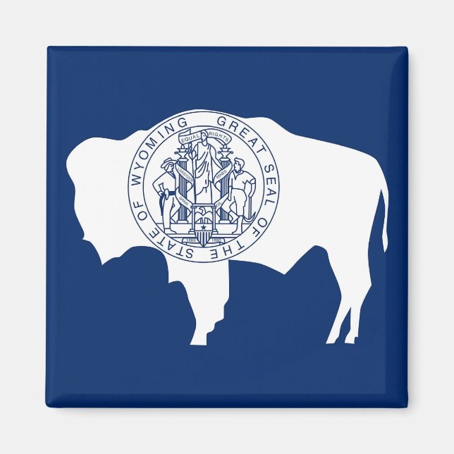Magnet with Flag of Wyoming State - USA (Front)
