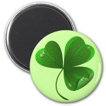 Magnet  With Green Shamrock Leaf by Taniastore at Zazzle