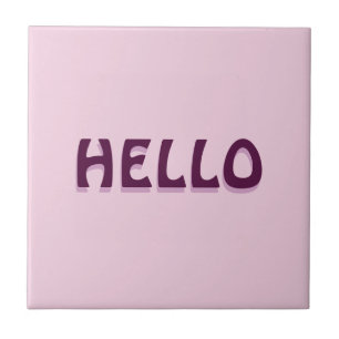 MAGNET WITH HELLO CERAMIC TILE