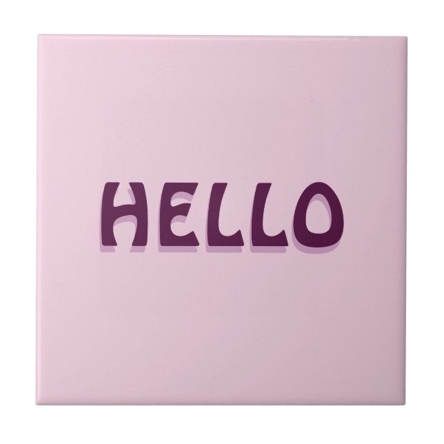 MAGNET WITH HELLO CERAMIC TILE (Front)