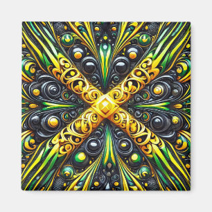 Magnet with Jamaican Colors Design