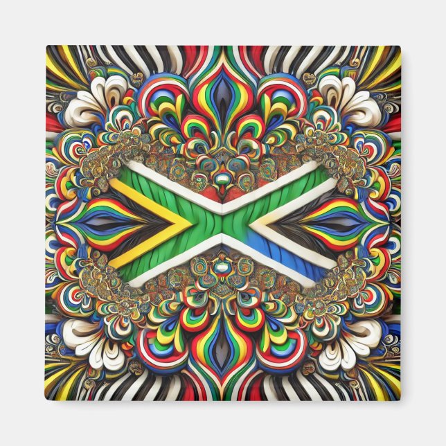 Magnet with South African Colors Design (Front)
