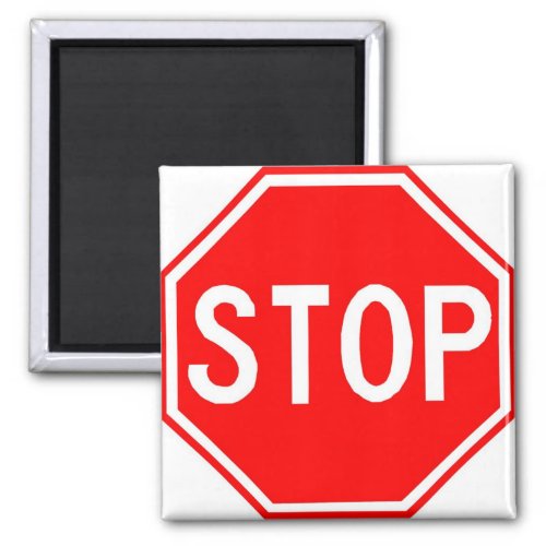 Magnet with stop sign