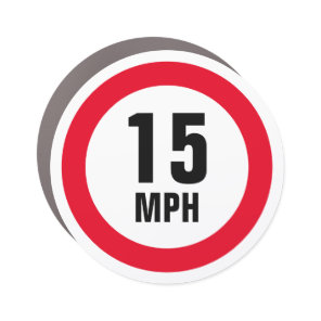 Magnetic 15 mph electric scooter speed limit sign