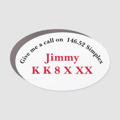 Magnetic Amateur Radio Sticker call on simplex Car Magnet