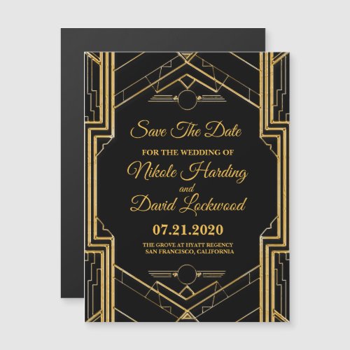 MAGNETIC Art Deco Gatsby SaveThe Date Card