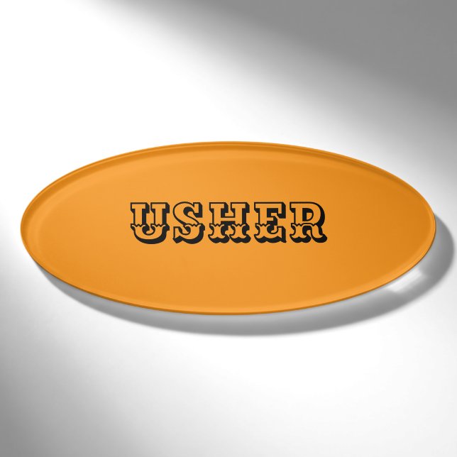 Magnetic Badge - USHER (Front)