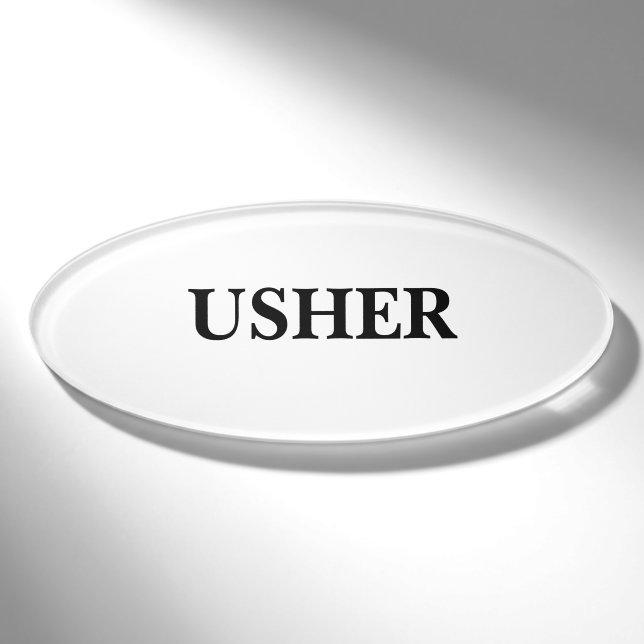 Magnetic Badge - USHER (Front)