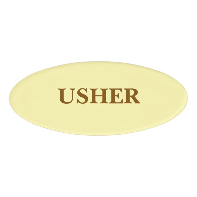 Magnetic Badge - USHER (Front)