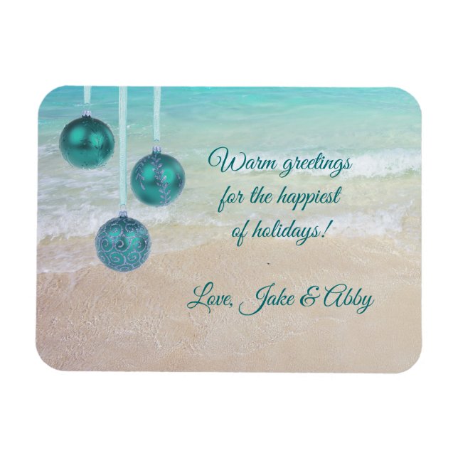 Magnetic Beach Christmas Warm Greetings Magnet (Horizontal)