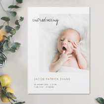 Magnetic Birth Announcement Card with Custom Photo