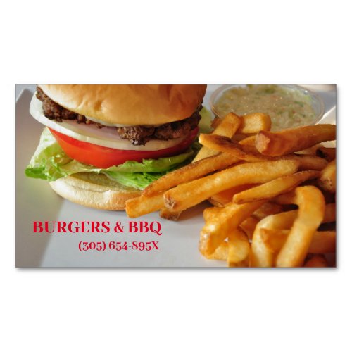 Magnetic burgers and bbqfood business card 