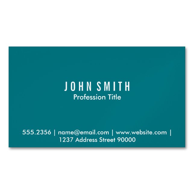 Magnetic Business Card (aqua) (Front)