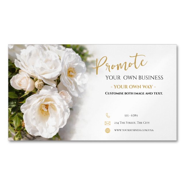 Magnetic Business Card Floral Template (Front)