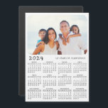 Magnetic Calendar 2024 in Spanish with Photo<br><div class="desc">This simple minimalist style magnetic 2024 calendar in Spanish for USA (Sunday is the first day of the week) is easy to personalize with your family name and custom photo to create a unique present for your loved ones. The white and black design with a colorful photo looks nice and...</div>