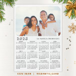 Magnetic Calendar 2025 in Spanish with Photo<br><div class="desc">This simple minimalist style magnetic 2025 calendar in Spanish for USA (Sunday is the first day of the week) is easy to personalize with your family name and custom photo to create a unique present for your loved ones. The white and black design with a colorful photo looks nice and...</div>