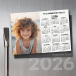 Magnetic Calendar - Photo Full Year View Modern<br><div class="desc">A very useful item for school or home office. This shows a full year view of all dates. A calendar printed on a magnet combines practicality with convenience, transforming a workspace essential into a time-management tool. This innovative design features a full-year or monthly calendar layout integrated into the magnet's surface,...</div>