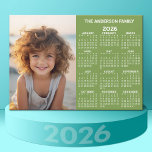 Magnetic Calendar - Photo Full Year View Modern<br><div class="desc">A very useful item for school or home office. This shows a full year view of all dates. A calendar printed on a magnet combines practicality with convenience, transforming a workspace essential into a time-management tool. This innovative design features a full-year or monthly calendar layout integrated into the magnet's surface,...</div>
