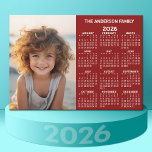Magnetic Calendar - Photo Full Year View Modern<br><div class="desc">A very useful item for school or home office. This shows a full year view of all dates. A calendar printed on a magnet combines practicality with convenience, transforming a workspace essential into a time-management tool. This innovative design features a full-year or monthly calendar layout integrated into the magnet's surface,...</div>