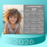 Magnetic Calendar - Photo Full Year View Modern<br><div class="desc">A very useful item for school or home office. This shows a full year view of all dates. A calendar printed on a magnet combines practicality with convenience, transforming a workspace essential into a time-management tool. This innovative design features a full-year or monthly calendar layout integrated into the magnet's surface,...</div>